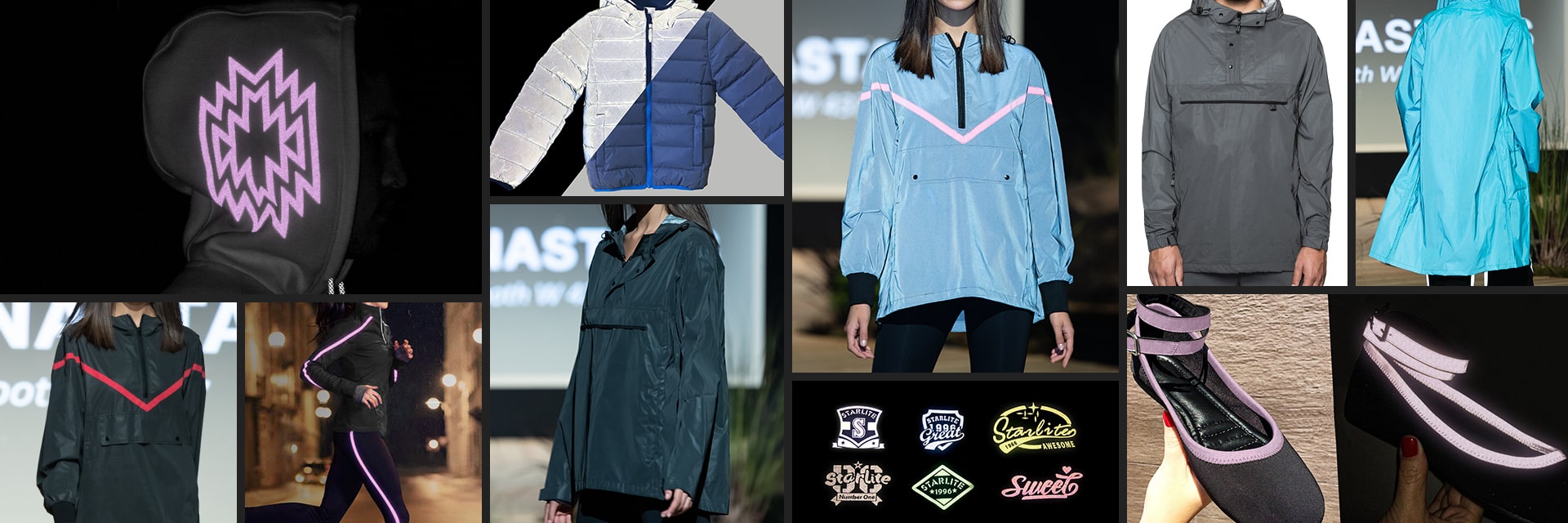 彩色反光面料及材料应用效果