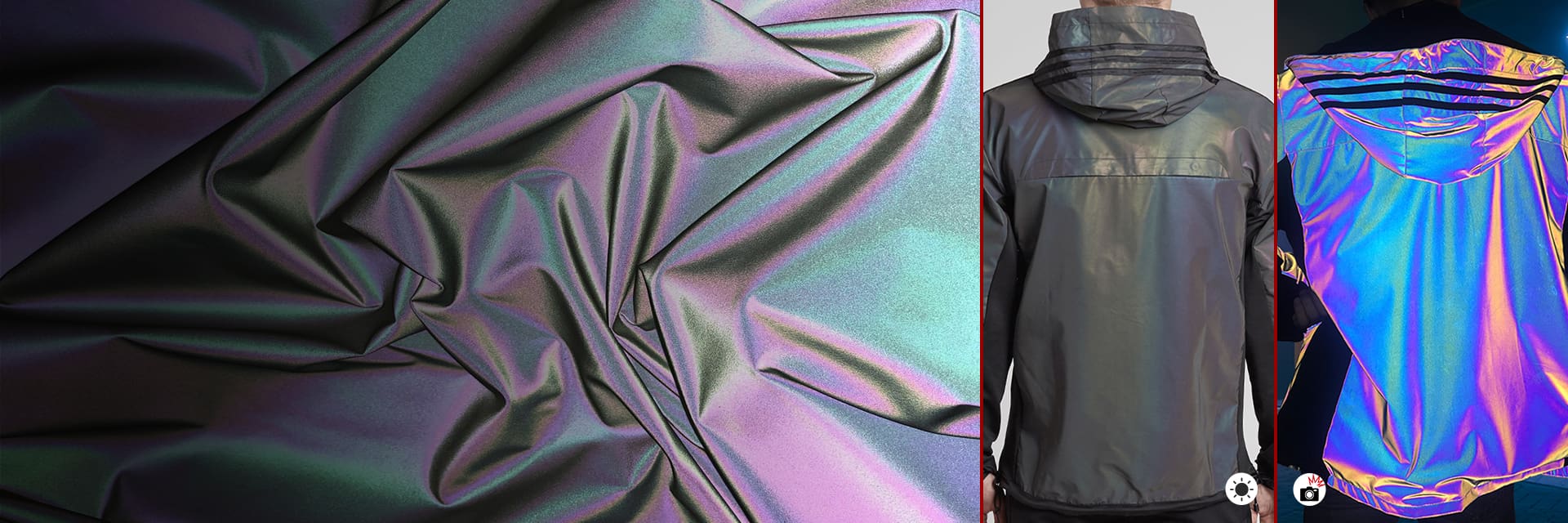 七彩炫彩反光面料彩色反光布